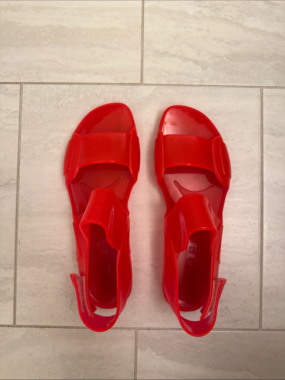 Marni Red Women’s Jelly Slide Sandals